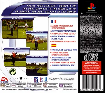 Tiger Woods USA Tour 2001 (AU) box cover back